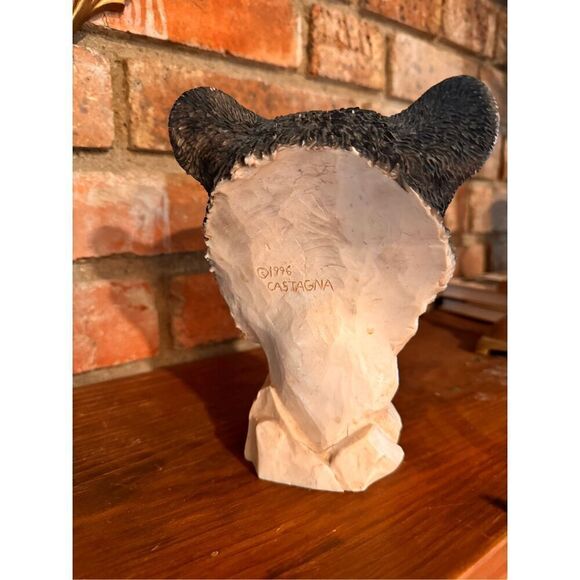 1996 Castagna Hand carved Bear Head Statue Bust  Made in Italy - Picture 8 of 9
